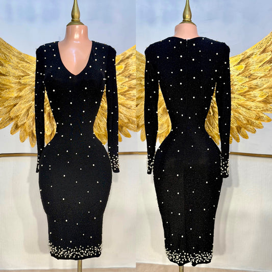 Vestido negro perlas 🖤