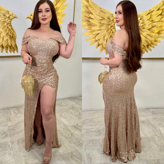 Vestido champagne