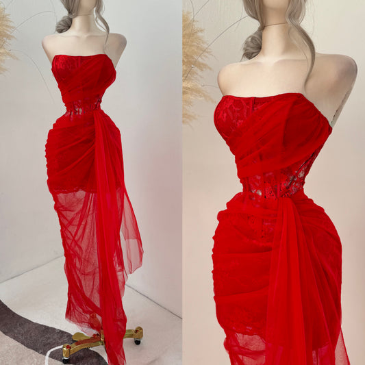 Vestido rojo tulle 🌹