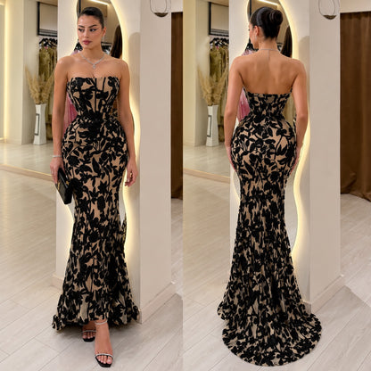 Vestido beige y negro lentejuelas ✨🖤