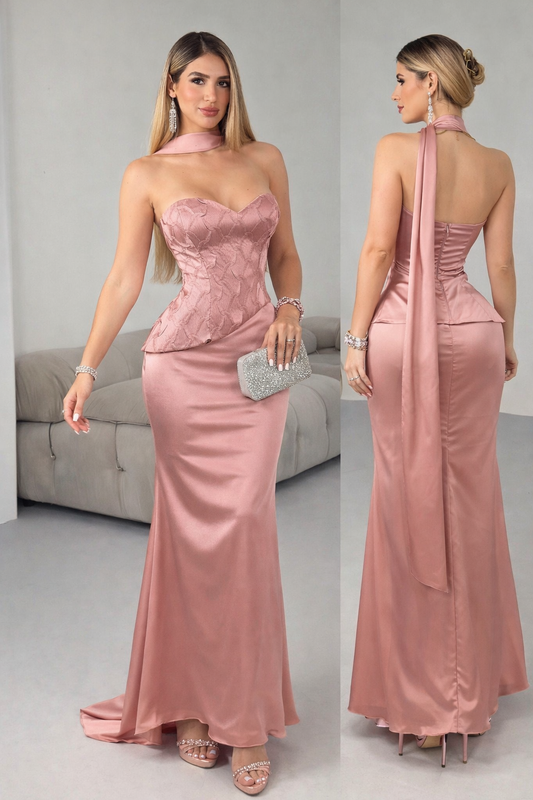 Vestido rosa palo satín ✨🩷
