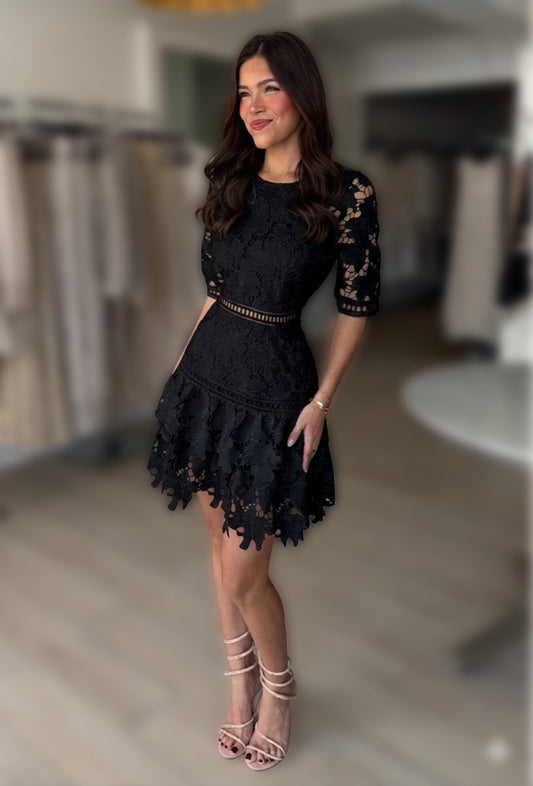 Vestido negro tejido guipure 🖤