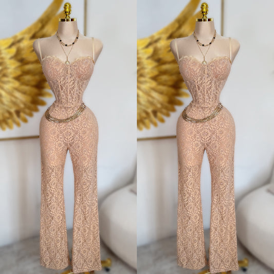 Palazzo beige encaje ✨